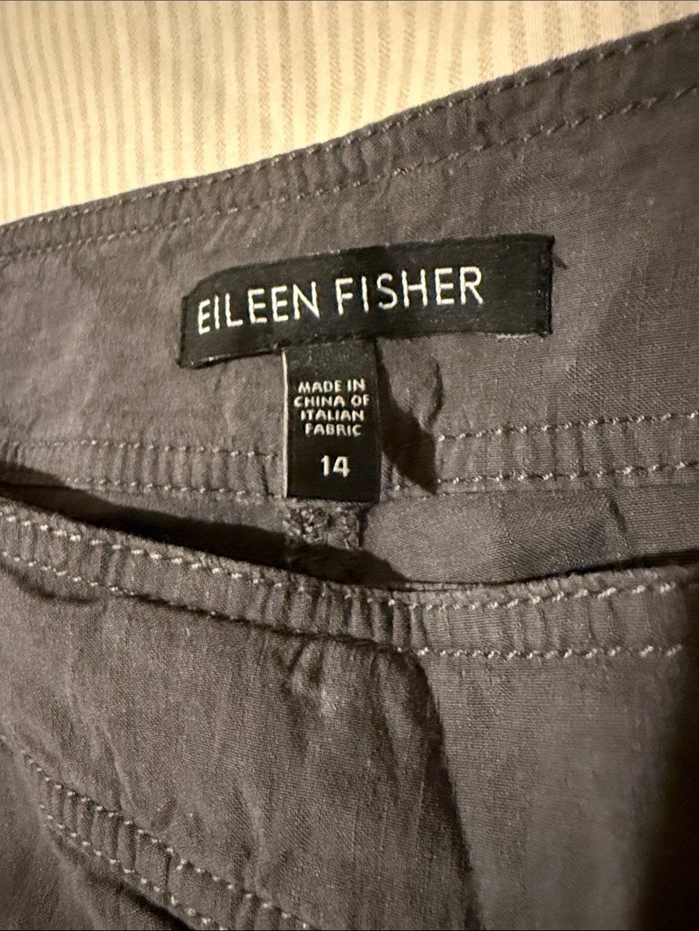 Eileen Fisher Women’s Deep Grey Linen Blend Pants Sz 14 - Picture 3 of 7